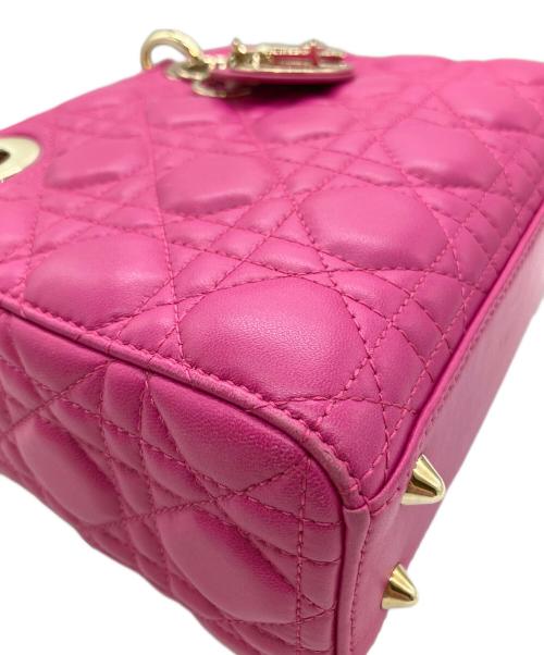 Christian Dior（クリスチャン ディオール）Christian Dior (クリスチャン ディオール) Lady Dior Dior バッグ カナージュ スモール/レディディオール/ハンドバッグ/ショルダーバッグ/2WAYバッグ ショッキングピンク サイズ:スモールの古着・服飾アイテム