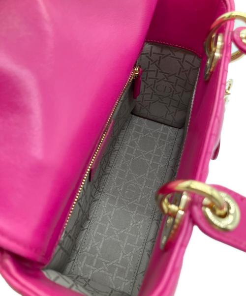 Christian Dior（クリスチャン ディオール）Christian Dior (クリスチャン ディオール) Lady Dior Dior バッグ カナージュ スモール/レディディオール/ハンドバッグ/ショルダーバッグ/2WAYバッグ ショッキングピンク サイズ:スモールの古着・服飾アイテム