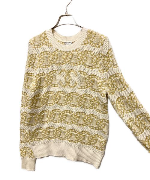CHANEL（シャネル）CHANEL (シャネル) ココマークニット　P63133K 48865 ベージュ サイズ:38の古着・服飾アイテム