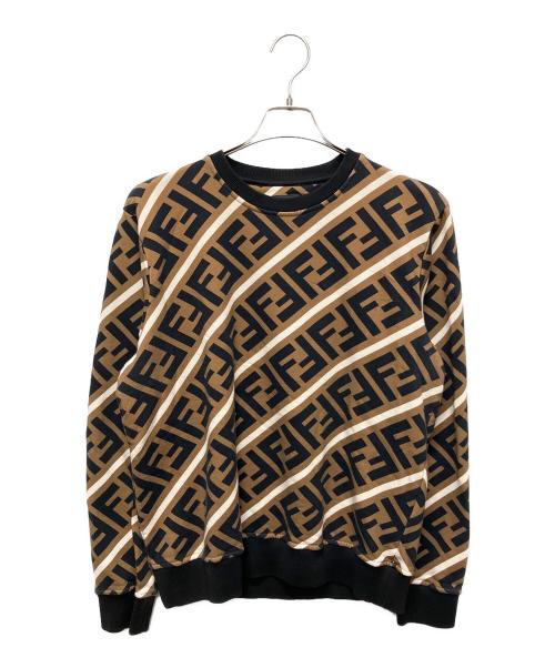 FENDI（フェンディ）FENDI (フェンディ) ズッカ柄スウェット/FF柄スウェット ブラウン サイズ:Lの古着・服飾アイテム