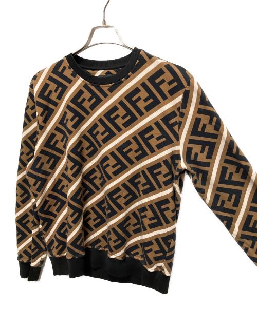 FENDI（フェンディ）FENDI (フェンディ) ズッカ柄スウェット/FF柄スウェット ブラウン サイズ:Lの古着・服飾アイテム