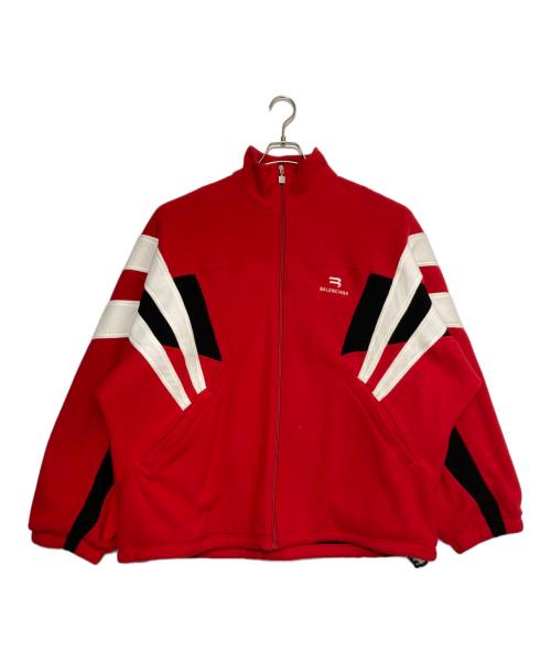 BALENCIAGA（バレンシアガ）BALENCIAGA (バレンシアガ) スポーティBロゴオーバーサイズフリースジャケットブルゾン レッド サイズ:XXSの古着・服飾アイテム