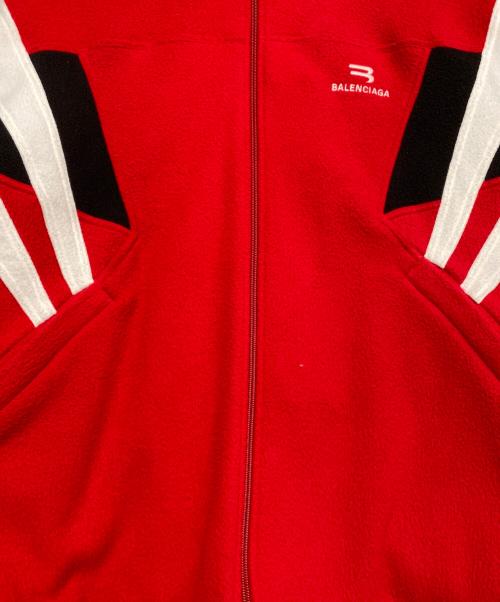 BALENCIAGA（バレンシアガ）BALENCIAGA (バレンシアガ) スポーティBロゴオーバーサイズフリースジャケットブルゾン レッド サイズ:XXSの古着・服飾アイテム