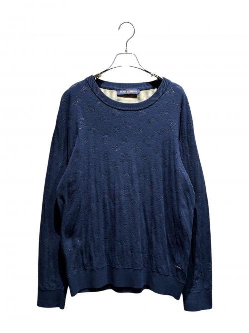 LOUIS VUITTON（ルイ ヴィトン）LOUIS VUITTON (ルイ ヴィトン) ドロップニードルモノグラム ニット ネイビー サイズ:XLの古着・服飾アイテム