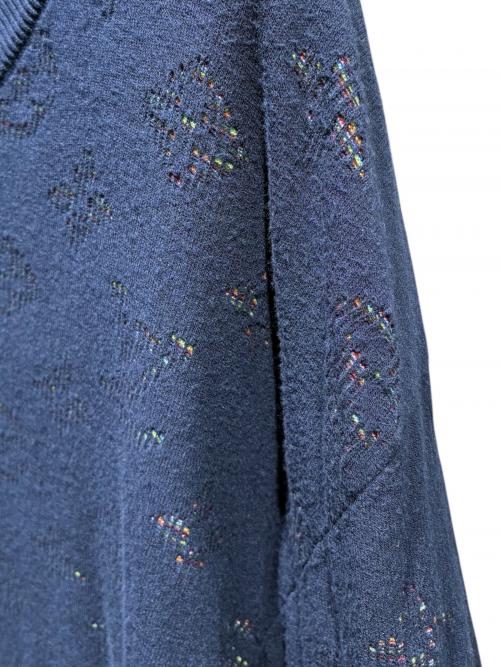 LOUIS VUITTON（ルイ ヴィトン）LOUIS VUITTON (ルイ ヴィトン) ドロップニードルモノグラム ニット ネイビー サイズ:XLの古着・服飾アイテム