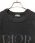 中古・古着 Dior (ディオール) ロゴ刺繍ウールニット ブラック サイズ:L：64000円