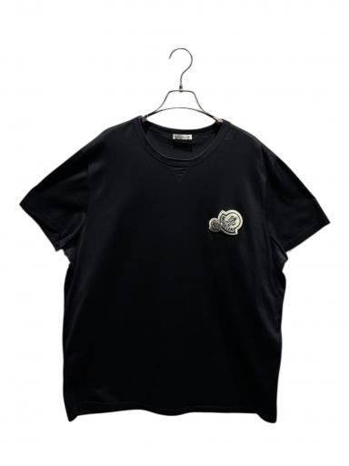 モンクレール　スタッズ　黒ワッペン　ホワイト　Tシャツ　XXL 5S438 中古・古着通販】MONCLER (モンクレール) ロゴワッペンTシャツ