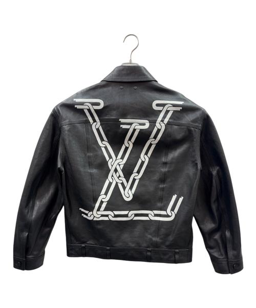 LOUIS VUITTON（ルイ ヴィトン）LOUIS VUITTON Louis Vuitton 3D Pocket Leather Jacket with LV Logo/3Dポケットレザージャケット/レザージャケット/ロゴジャケット/LVロゴ/HIL03ETGS サイズ:44の古着・服飾アイテム