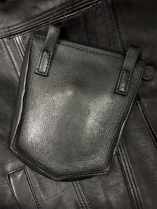 LOUIS VUITTON（ルイ ヴィトン）LOUIS VUITTON Louis Vuitton 3D Pocket Leather Jacket with LV Logo/3Dポケットレザージャケット/レザージャケット/ロゴジャケット/LVロゴ/HIL03ETGS サイズ:44の古着・服飾アイテム