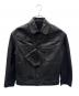 LOUIS VUITTON（ルイ ヴィトン）の古着「Louis Vuitton 3D Pocket Leather Jacket with LV Logo/3Dポケットレザージャケット/レザージャケット/ロゴジャケット/LVロゴ/HIL03ETGS」｜ブラック