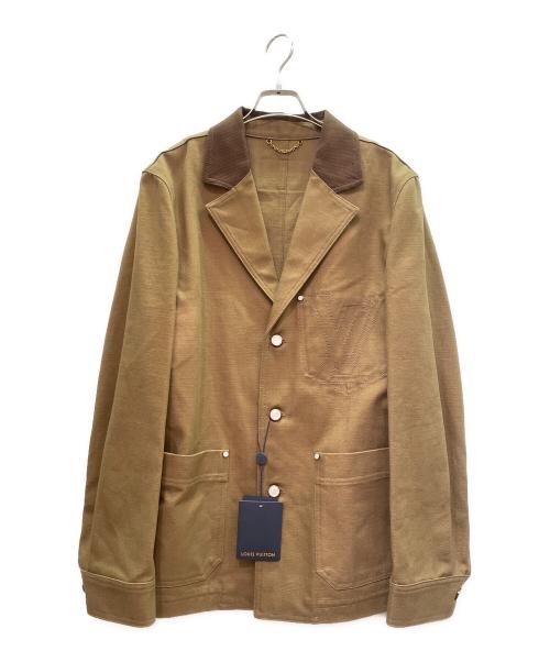 LOUIS VUITTON（ルイ ヴィトン）LOUIS VUITTON (ルイ ヴィトン) テーラードワークウェアコットンキャンバスジャケット ブラウン サイズ:48の古着・服飾アイテム