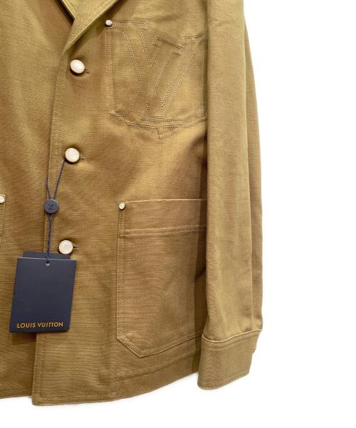 LOUIS VUITTON（ルイ ヴィトン）LOUIS VUITTON (ルイ ヴィトン) テーラードワークウェアコットンキャンバスジャケット ブラウン サイズ:48の古着・服飾アイテム