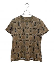 HERMES（エルメス）の古着「総柄Tシャツ」｜ブラウン