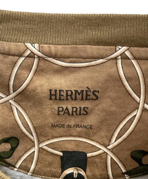 HERMES（エルメス）HERMES (エルメス) 総柄Tシャツ ブラウン サイズ:40の古着・服飾アイテム