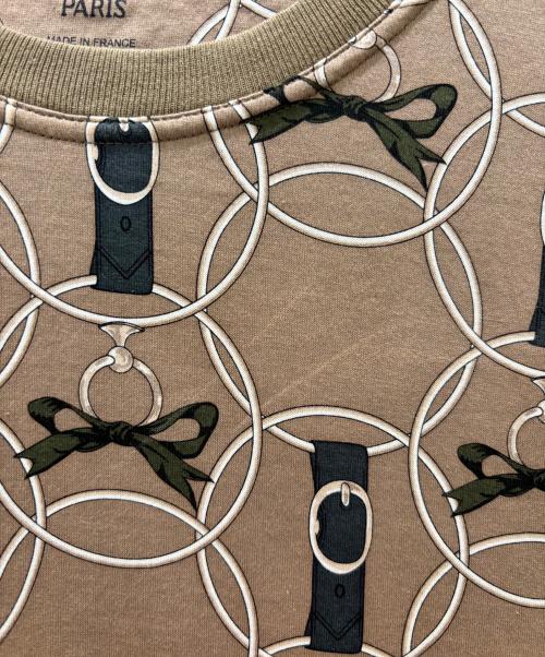 HERMES（エルメス）HERMES (エルメス) 総柄Tシャツ ブラウン サイズ:40の古着・服飾アイテム