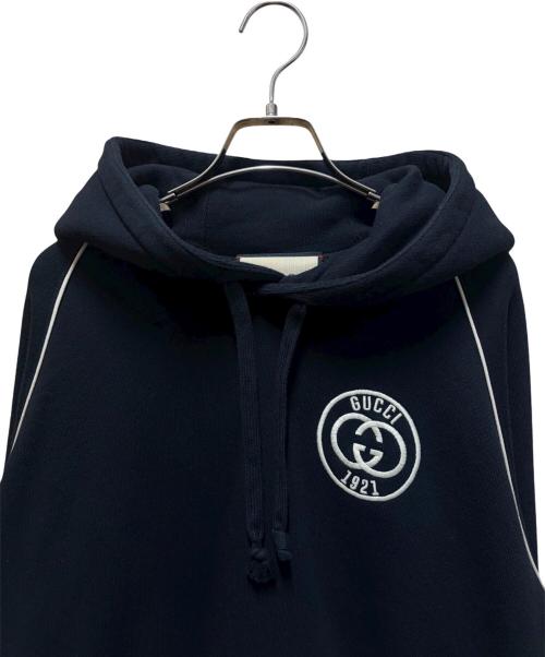 GUCCI（グッチ）GUCCI (グッチ) コットンジャージーロゴパーカー ブラック サイズ:Sの古着・服飾アイテム