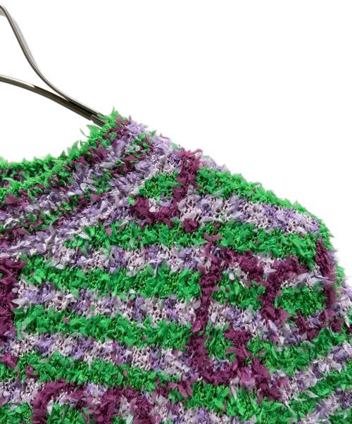 GUCCI（グッチ）GUCCI (グッチ) Gucci Maxi GG Cotton Sweater Green And Purple マキシGGジャガード半袖ニット 695796 XKCAL 黄緑×パープル サイズ:Mの古着・服飾アイテム