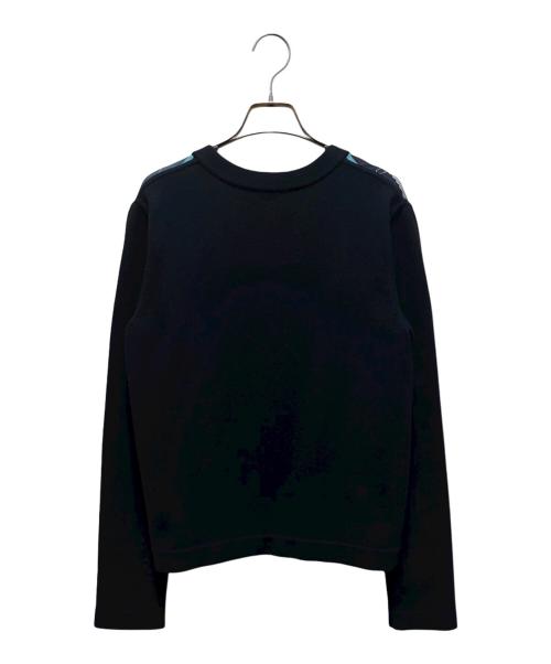 HERMES（エルメス）HERMES (エルメス) カシミヤ混ツイルレーヌカーディガン ブラック サイズ:38の古着・服飾アイテム