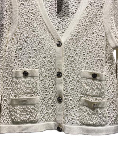 CHANEL（シャネル）CHANEL (シャネル) ココボタンカーディガン/P43331K04388  ホワイト サイズ:42の古着・服飾アイテム