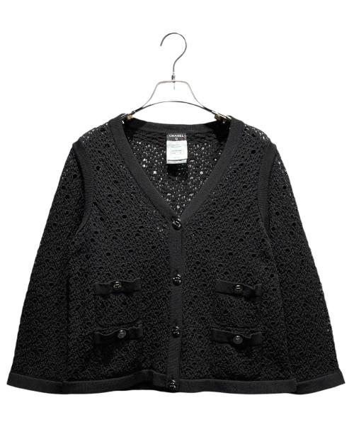 CHANEL（シャネル）CHANEL (シャネル) ココボタンカーディガン ブラック サイズ:42の古着・服飾アイテム