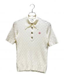 CHANEL（シャネル）の古着「ココボタンニットポロシャツ/P63124K48813」｜ホワイト