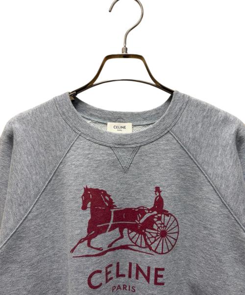 CELINE（セリーヌ）CELINE (セリーヌ) カシミヤ混サルキーロゴスウェット グレー サイズ:Mの古着・服飾アイテム