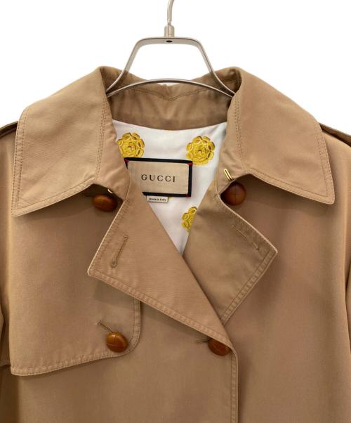 GUCCI（グッチ）GUCCI (グッチ) トレンチコート ブラウン サイズ:36の古着・服飾アイテム
