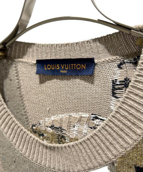 LOUIS VUITTON（ルイ ヴィトン）LOUIS VUITTON (ルイ ヴィトン) 21SS フェアアイル パッチワーク クルーネックニット ブラウン サイズ:XLの古着・服飾アイテム