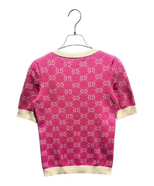 GUCCI（グッチ）GUCCI (グッチ) ショートスリーブニット 555023 XKAHV 19SS ピンク サイズ:XSの古着・服飾アイテム