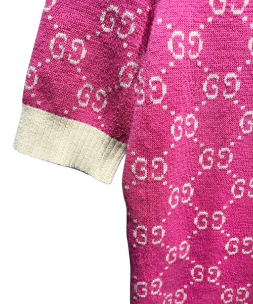 GUCCI（グッチ）GUCCI (グッチ) ショートスリーブニット 555023 XKAHV 19SS ピンク サイズ:XSの古着・服飾アイテム