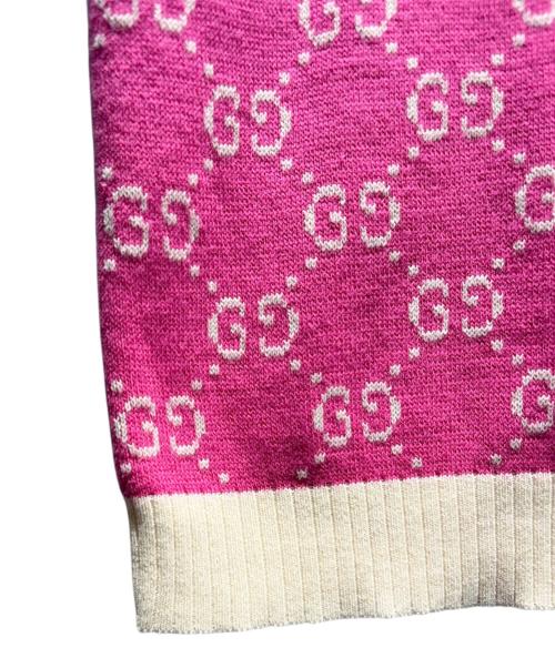GUCCI（グッチ）GUCCI (グッチ) ショートスリーブニット 555023 XKAHV 19SS ピンク サイズ:XSの古着・服飾アイテム