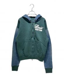 LOUIS VUITTON（ルイ ヴィトン）の古着「22AW デニム切替ジップパーカー」｜グリーン