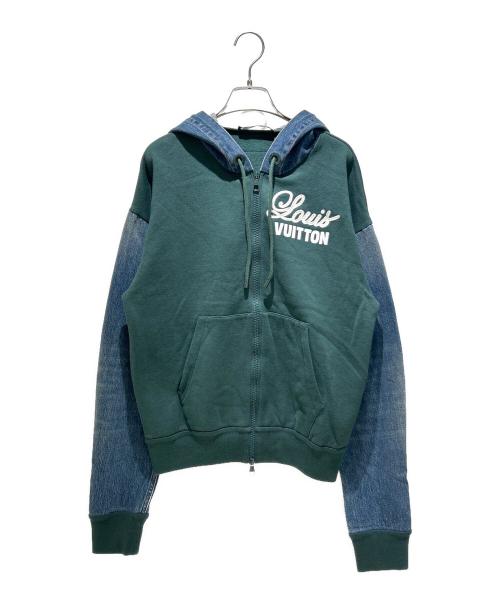 LOUIS VUITTON（ルイ ヴィトン）LOUIS VUITTON (ルイ ヴィトン) 22AW デニム切替ジップパーカー グリーン サイズ:XSの古着・服飾アイテム