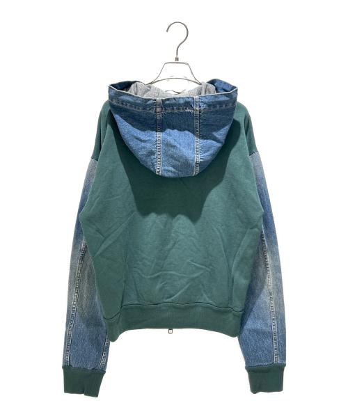 LOUIS VUITTON（ルイ ヴィトン）LOUIS VUITTON (ルイ ヴィトン) 22AW デニム切替ジップパーカー グリーン サイズ:XSの古着・服飾アイテム