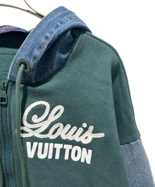 LOUIS VUITTON（ルイ ヴィトン）LOUIS VUITTON (ルイ ヴィトン) 22AW デニム切替ジップパーカー グリーン サイズ:XSの古着・服飾アイテム