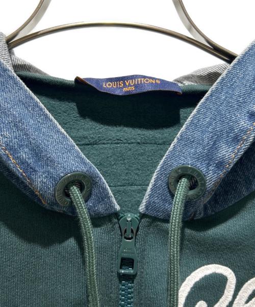 LOUIS VUITTON（ルイ ヴィトン）LOUIS VUITTON (ルイ ヴィトン) 22AW デニム切替ジップパーカー グリーン サイズ:XSの古着・服飾アイテム