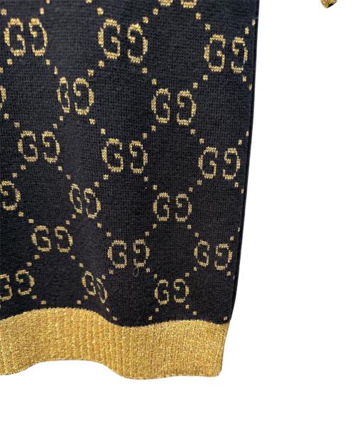 GUCCI（グッチ）GUCCI (グッチ) GGコットンラメ ファブリック トップス ネイビー×ゴールド サイズ:XSの古着・服飾アイテム