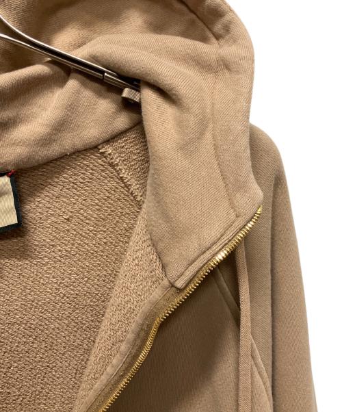 GUCCI（グッチ）GUCCI (グッチ) ヴィンテージロゴウェブストライプパーカー/ハーフジップパーカー ブラウン サイズ:Mの古着・服飾アイテム