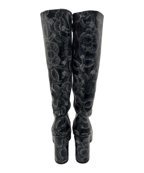 CHANEL（シャネル）CHANEL (シャネル) CHANEL Camelia long boots カメリアロングブーツ ブラック サイズ:39の古着・服飾アイテム