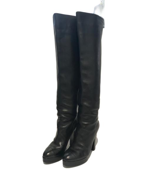 CHANEL（シャネル）CHANEL (シャネル) ロングブーツ ブラック サイズ:38 1/2の古着・服飾アイテム