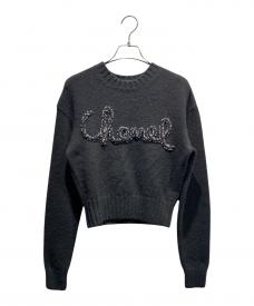 CHANELシャネル）の古着「カシミヤプルオーバーニット/P65189K61044」｜ブラック