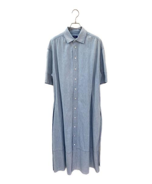POLO RALPH LAUREN（ポロ・ラルフローレン）POLO RALPH LAUREN (ポロ・ラルフローレン) リボン付デニムハワンピース スカイブルー サイズ:10の古着・服飾アイテム