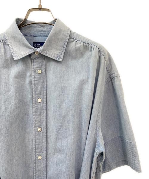 POLO RALPH LAUREN（ポロ・ラルフローレン）POLO RALPH LAUREN (ポロ・ラルフローレン) リボン付デニムハワンピース スカイブルー サイズ:10の古着・服飾アイテム