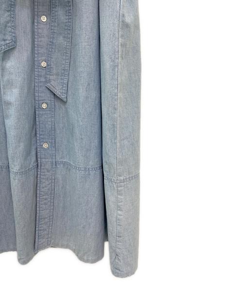 POLO RALPH LAUREN（ポロ・ラルフローレン）POLO RALPH LAUREN (ポロ・ラルフローレン) リボン付デニムハワンピース スカイブルー サイズ:10の古着・服飾アイテム