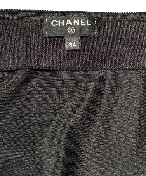 CHANEL（シャネル）CHANEL (シャネル) ココボタンニットスカート/P64748K60697 ブラック×ホワイト サイズ:34の古着・服飾アイテム