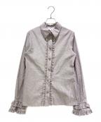 CHANELシャネル）の古着「ロゴボタンフリルシャツ　P76770V48912」｜ライトピンク