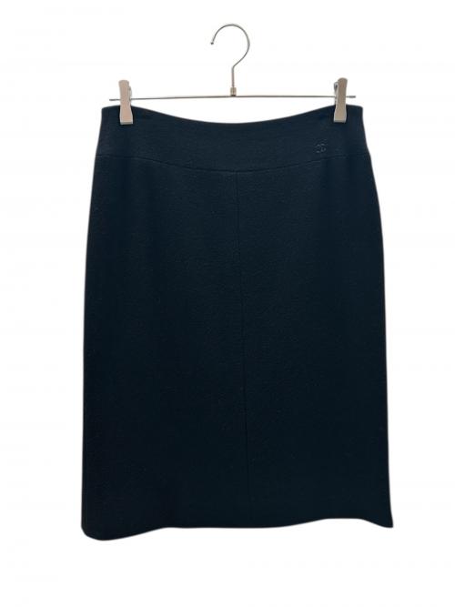 CHANEL（シャネル）CHANEL (シャネル) リネン×シルクスカート ブラック サイズ:38の古着・服飾アイテム