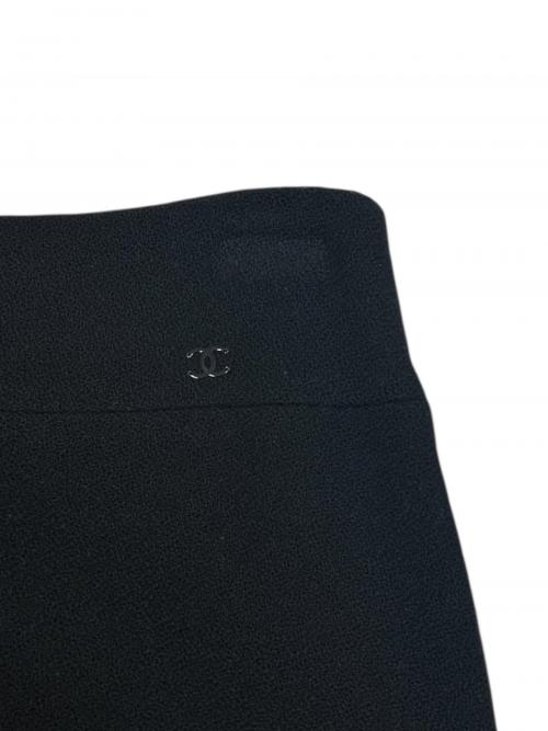 CHANEL（シャネル）CHANEL (シャネル) リネン×シルクスカート ブラック サイズ:38の古着・服飾アイテム