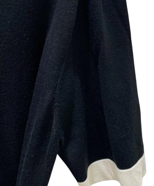 CHANEL（シャネル）CHANEL (シャネル) P44 シルク混半袖ニット ホワイト×ブラック サイズ:38の古着・服飾アイテム