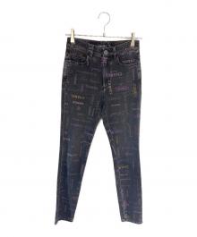 CHANEL（シャネル）の古着「ロゴプリントデニムパンツ」｜ブラック